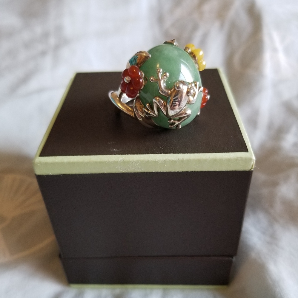 Ross Simons Jade Frog Ring Size 8